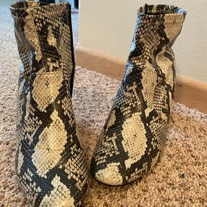Snake Print Boots - Size 9
